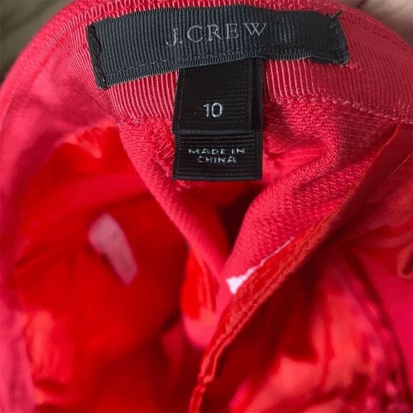 J.Crew Women's Red Pleated Cotton Shorts Size 10 Casual - Picture 5 of 5